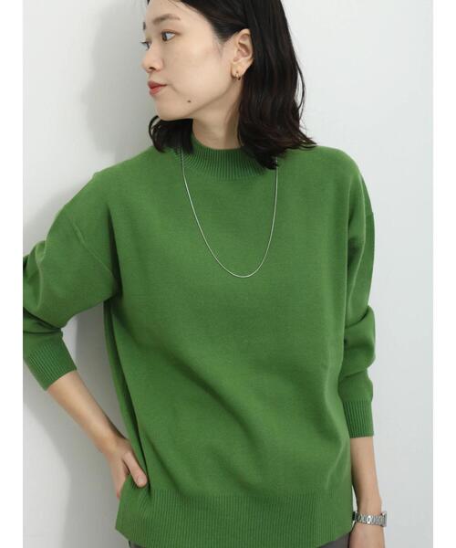 Samansa Mos2 blue（サマンサモスモスブルー）の「【Hug knit】ハイネックニットプルオーバー（ニット/セーター・レディース・トップグレー/グリーン/ベージュ/ブラック/イエロー・F）」の5枚目の写真