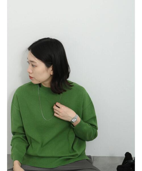 Samansa Mos2 blue（サマンサモスモスブルー）の「【Hug knit】ハイネックニットプルオーバー（ニット/セーター・レディース・トップグレー/グリーン/ベージュ/ブラック/イエロー・F）」の22枚目の写真