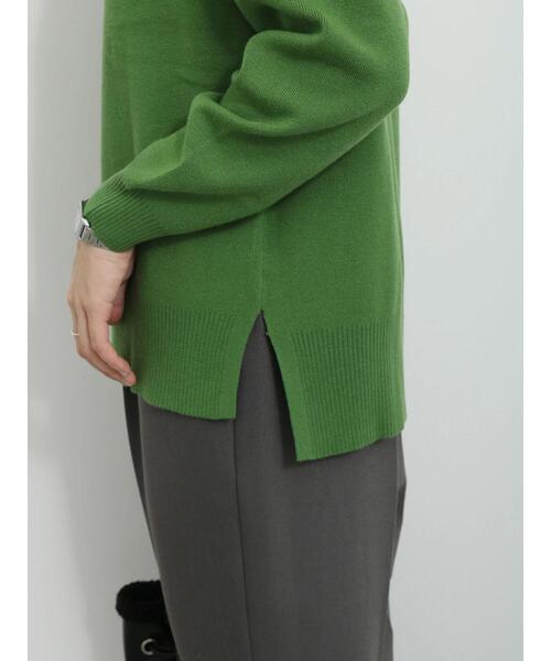 Samansa Mos2 blue（サマンサモスモスブルー）の「【Hug knit】ハイネックニットプルオーバー（ニット/セーター・レディース・トップグレー/グリーン/ベージュ/ブラック/イエロー・F）」の18枚目の写真