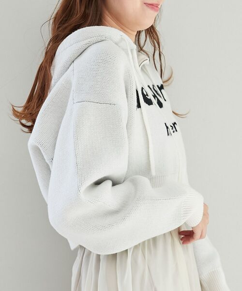 MAJESTIC LEGON（マジェスティックレゴン）の「ショートロゴジップニット（パーカー・レディース・グレー/アイボリー/ピンク・MEDIUM）」の20枚目の写真