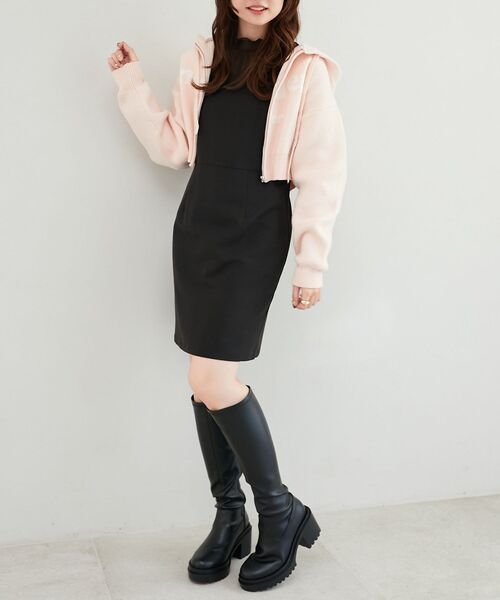 MAJESTIC LEGON（マジェスティックレゴン）の「ショートロゴジップニット（パーカー・レディース・グレー/アイボリー/ピンク・MEDIUM）」の12枚目の写真