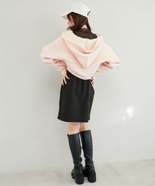 MAJESTIC LEGON（マジェスティックレゴン）の「ショートロゴジップニット（パーカー・レディース・グレー/アイボリー/ピンク・MEDIUM）」の19枚目の写真