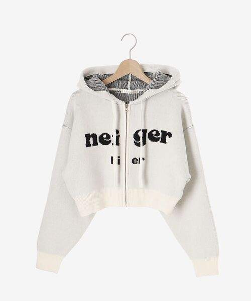 MAJESTIC LEGON（マジェスティックレゴン）の「ショートロゴジップニット（パーカー・レディース・グレー/アイボリー/ピンク・MEDIUM）」の16枚目の写真