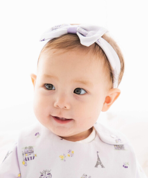 fillot de bebe reduction(フィヨデュベベルダクティオン)の「パリマルシェリボンヘアーバンド(ヘアバンド・キッズ・ピンク系その他/パープル系その他・FREE)」の1枚目の写真