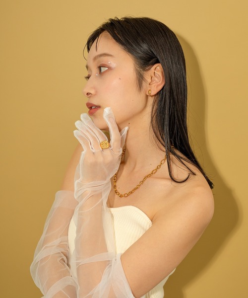 voov(ブーブ)の「【金属アレルギー対応】サージカル ヴィンテージ風 シグネットリング(リング・レディース・ゴールド・11号)」の8枚目の写真