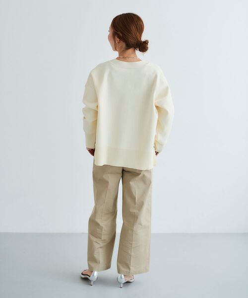 le.coeur blanc（ルクールブラン）の「スムースアミワイドシルエットVカーデ（カーディガン/ボレロ・レディース・ネイビー/オフホワイト/ライトピンク・38）」の18枚目の写真