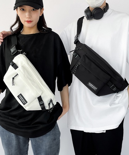 Miniministore(ミニミニストア)の「ショルダーバッグ 斜めがけ 男女兼用(ボディバッグ/ウエストポーチ・レディース・アイボリー/ブラック/ピンク・フリー)」の18枚目の写真