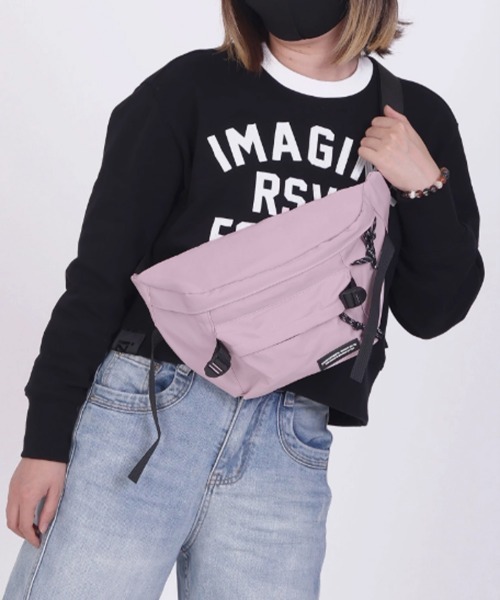 Miniministore(ミニミニストア)の「ショルダーバッグ 斜めがけ 男女兼用(ボディバッグ/ウエストポーチ・レディース・アイボリー/ブラック/ピンク・フリー)」の20枚目の写真