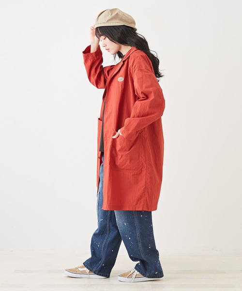 CUBE SUGAR（キューブシュガー）の「ワッシャーステンカラーコート（ステンカラーコート・レディース・ベージュ/ネイビー/レッド/マルチ/ナチュラル・M）」の13枚目の写真