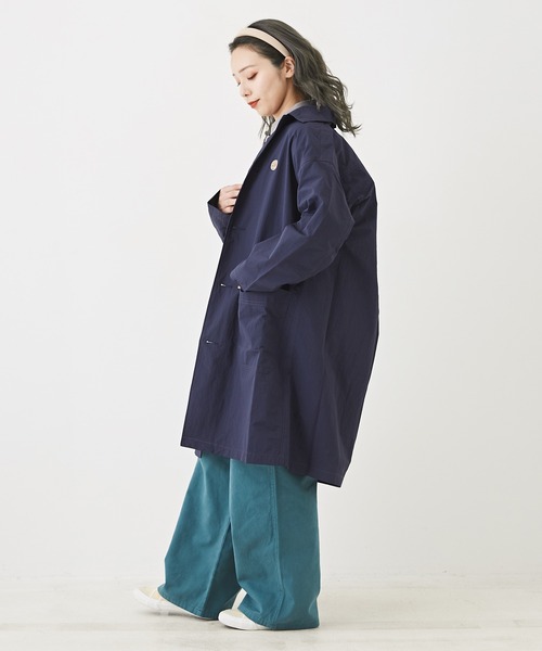CUBE SUGAR（キューブシュガー）の「ワッシャーステンカラーコート（ステンカラーコート・レディース・ベージュ/ネイビー/レッド/マルチ/ナチュラル・M）」の16枚目の写真
