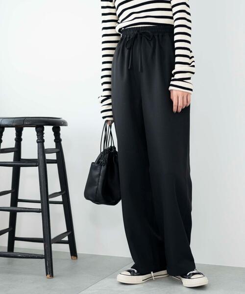 WEGO（ウィゴー）の「WEGO/カラーイージーパンツ（スラックス・レディース・サックスブルー/アイボリー/ダークグレー/ブラック・MEDIUM/SMALL）」の3枚目の写真