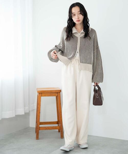 WEGO（ウィゴー）の「WEGO/カラーイージーパンツ（スラックス・レディース・サックスブルー/アイボリー/ダークグレー/ブラック・MEDIUM/SMALL）」の10枚目の写真