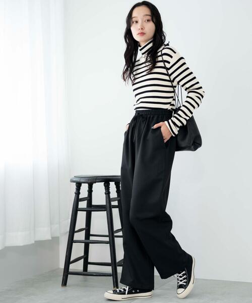 WEGO（ウィゴー）の「WEGO/カラーイージーパンツ（スラックス・レディース・サックスブルー/アイボリー/ダークグレー/ブラック・MEDIUM/SMALL）」の12枚目の写真