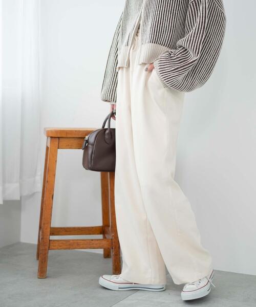 WEGO（ウィゴー）の「WEGO/カラーイージーパンツ（スラックス・レディース・サックスブルー/アイボリー/ダークグレー/ブラック・MEDIUM/SMALL）」の18枚目の写真