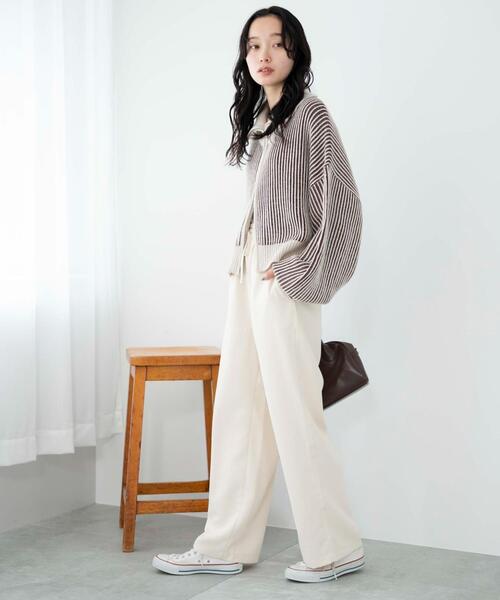 WEGO（ウィゴー）の「WEGO/カラーイージーパンツ（スラックス・レディース・サックスブルー/アイボリー/ダークグレー/ブラック・MEDIUM/SMALL）」の20枚目の写真