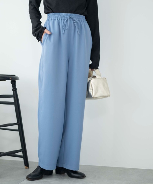 WEGO（ウィゴー）の「WEGO/カラーイージーパンツ（スラックス・レディース・サックスブルー/アイボリー/ダークグレー/ブラック・MEDIUM/SMALL）」の6枚目の写真