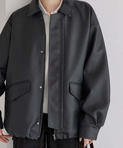 セール】オーバーサイズドローコード比翼ブルゾン（ブルゾン