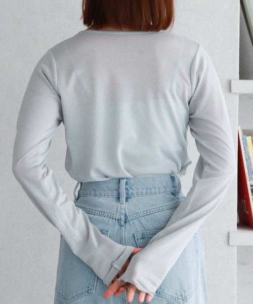 archives（アルシーヴ）の「ラメシアートップス（Tシャツ/カットソー・レディース・ミント/ピンク/グレー/ブルー・MEDIUM）」の14枚目の写真