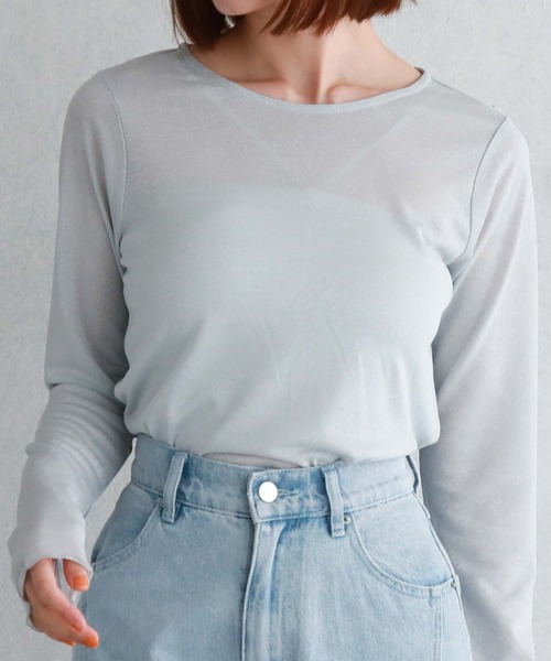 archives（アルシーヴ）の「ラメシアートップス（Tシャツ/カットソー・レディース・ミント/ピンク/グレー/ブルー・MEDIUM）」の11枚目の写真