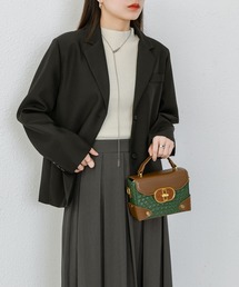 フェイクレザー 2wayスクエアショルダーバッグ