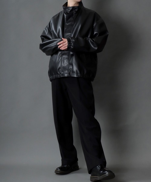 SITRY(シトリー)の「Synthetic Leather Short Mods Coat/シンセティックレザー スタンドショートモッズコート ブルゾン(ブルゾン・メンズ・ブラック・L/LL/M)」の11枚目の写真