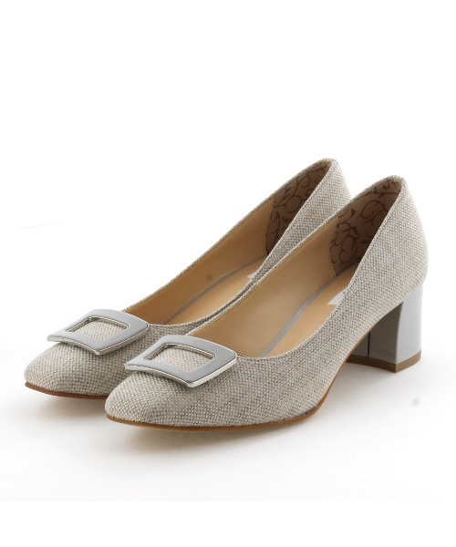 【Made in Japan】スクエアバックルチャンキーヒールパンプス/ 643103（パンプス）｜卑弥呼（ヒミコ）