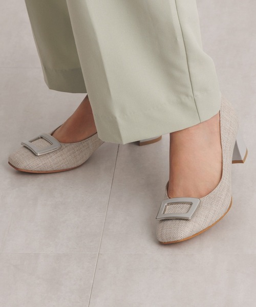 【Made in Japan】スクエアバックルチャンキーヒールパンプス/ 643103（パンプス）｜卑弥呼（ヒミコ）