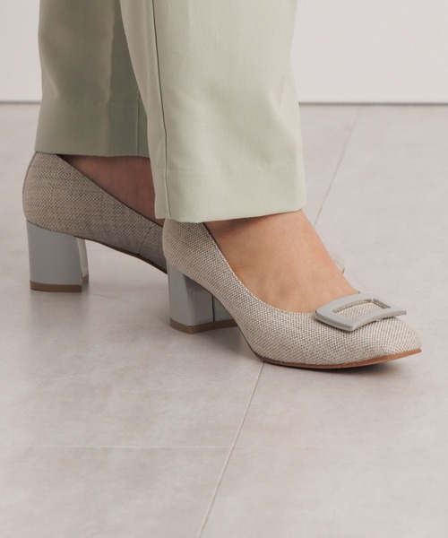 【Made in Japan】スクエアバックルチャンキーヒールパンプス/ 643103（パンプス）｜卑弥呼（ヒミコ）