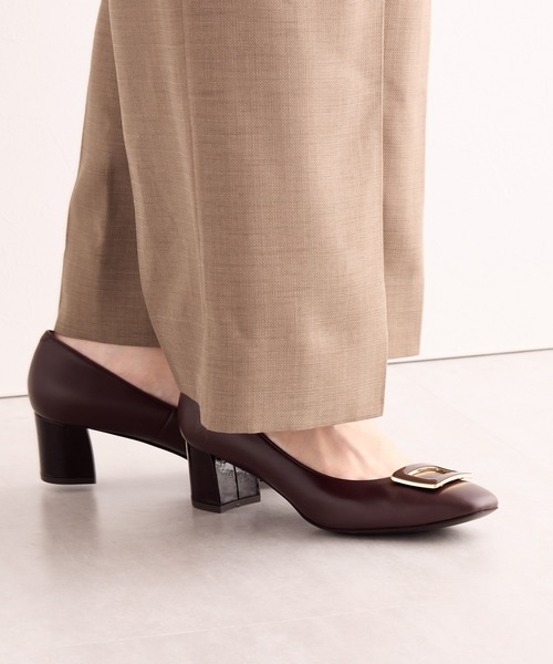 【Made in Japan】スクエアバックルチャンキーヒールパンプス/ 643103（パンプス）｜卑弥呼（ヒミコ）
