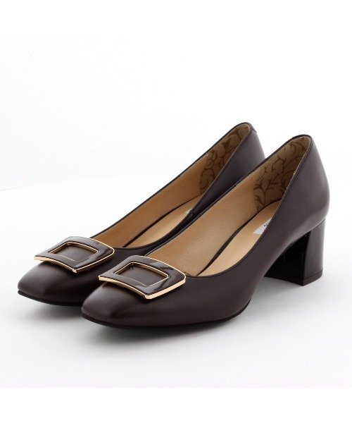 【Made in Japan】スクエアバックルチャンキーヒールパンプス/ 643103（パンプス）｜卑弥呼（ヒミコ）