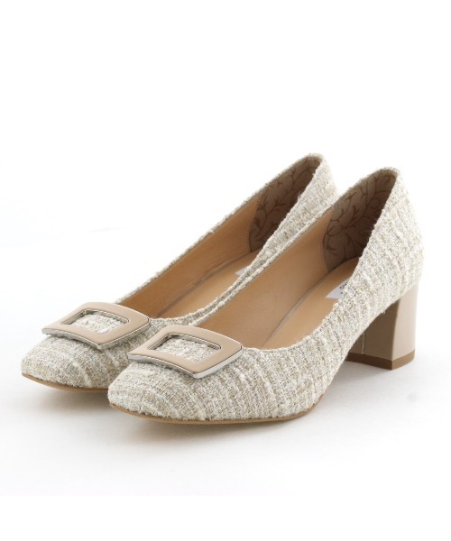 卑弥呼（ヒミコ）の「【Made in Japan】スクエアバックルチャンキーヒールパンプス/ 643103（パンプス・レディース・ライトグレー/ブラック/アイボリー/ボルドー/ベージュ系その他/オフホワイト/ライトベージュ・23.0cm/23.5cm/24.0cm/22.0cm/22.5cm/24.5cm/25.0cm/21.5cm/25.5cm/26.0cm/26.5cm）」の18枚目の写真