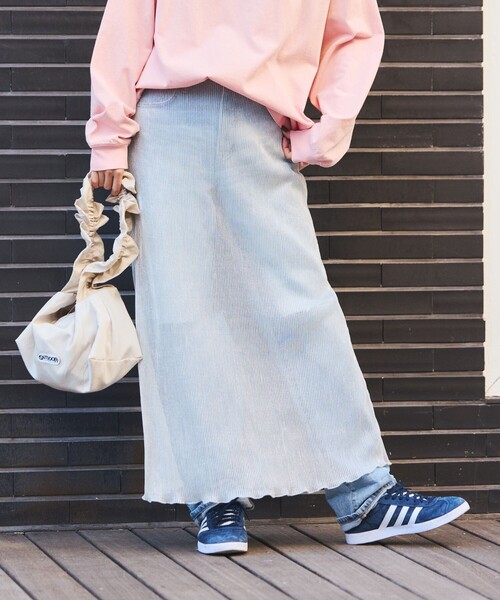 FREAK'S STORE（フリークスストア）の「シアーラメ プリーツスカート（スカート・レディース・シルバー/ブラック/ピンク・ﾌﾘ-）」の3枚目の写真