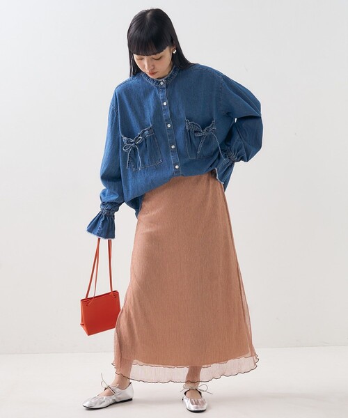 FREAK'S STORE（フリークスストア）の「シアーラメ プリーツスカート（スカート・レディース・シルバー/ブラック/ピンク・ﾌﾘ-）」の21枚目の写真