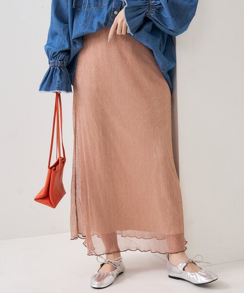 FREAK'S STORE（フリークスストア）の「シアーラメ プリーツスカート（スカート・レディース・シルバー/ブラック/ピンク・ﾌﾘ-）」の14枚目の写真