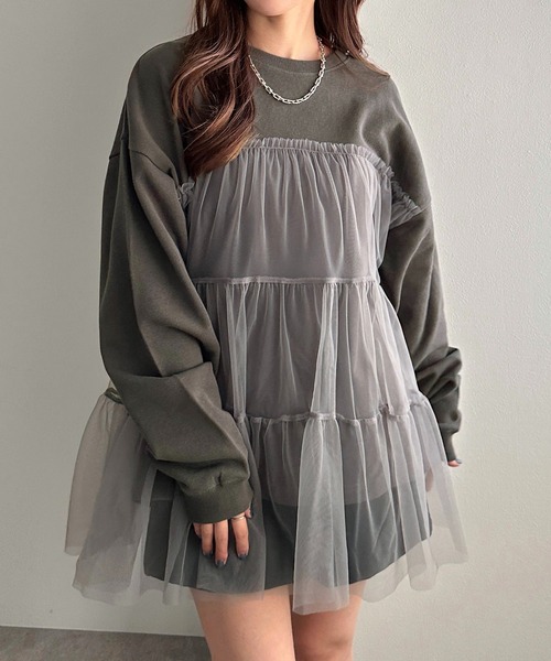 apres jour mignon（アプレジュールミニョン）の「チュールスウェット【ZOZOTOWN限定アイテム】（スウェット・レディース・ブラック系その他/ブラック・フリー/X-LARGE）」の11枚目の写真