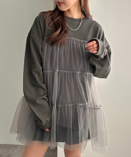 apres jour mignon（アプレジュールミニョン）の「チュールスウェット【ZOZOTOWN限定アイテム】（スウェット・レディース・ブラック系その他/ブラック・フリー/X-LARGE）」の12枚目の写真
