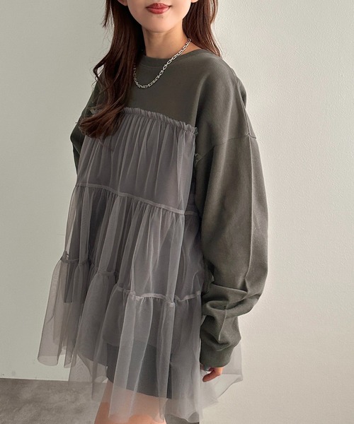 apres jour mignon（アプレジュールミニョン）の「チュールスウェット【ZOZOTOWN限定アイテム】（スウェット・レディース・ブラック系その他/ブラック・フリー/X-LARGE）」の13枚目の写真
