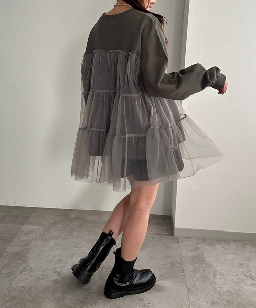 apres jour mignon（アプレジュールミニョン）の「チュールスウェット【ZOZOTOWN限定アイテム】（スウェット・レディース・ブラック系その他/ブラック・フリー/X-LARGE）」の17枚目の写真