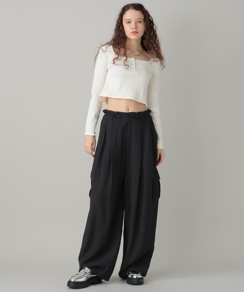 FOREVER 21(フォーエバー トゥエンティーワン)の「【2024SS】カーゴワイドパンツ(カーゴパンツ・レディース・ブラック/グレー・SMALL/MEDIUM)」の10枚目の写真