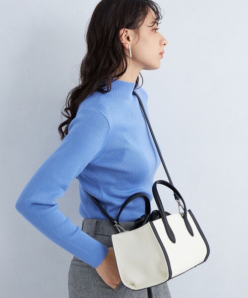 green label relaxing（グリーンレーベルリラクシング）の「トリム レクタングル 3WAY バッグ（ショルダーバッグ・レディース・ブラック/ブラウン・FREE）」の4枚目の写真