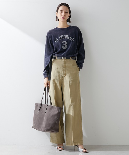 Whim Gazette（ウィムガゼット）の「ナンバーロングTシャツ（Tシャツ/カットソー・レディース・ネイビー/オフホワイト・FREE）」の3枚目の写真