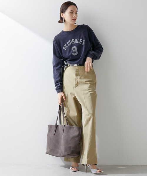 Whim Gazette（ウィムガゼット）の「ナンバーロングTシャツ（Tシャツ/カットソー・レディース・ネイビー/オフホワイト・FREE）」の12枚目の写真
