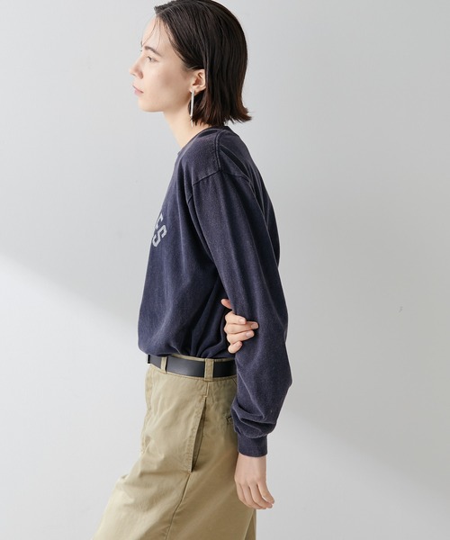 Whim Gazette（ウィムガゼット）の「ナンバーロングTシャツ（Tシャツ/カットソー・レディース・ネイビー/オフホワイト・FREE）」の5枚目の写真