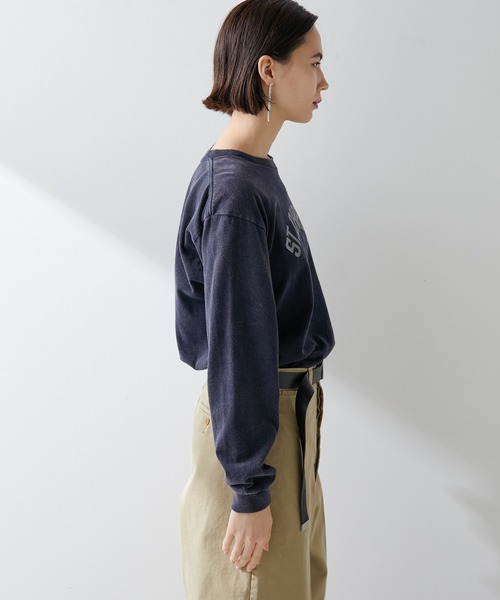 Whim Gazette（ウィムガゼット）の「ナンバーロングTシャツ（Tシャツ/カットソー・レディース・ネイビー/オフホワイト・FREE）」の9枚目の写真