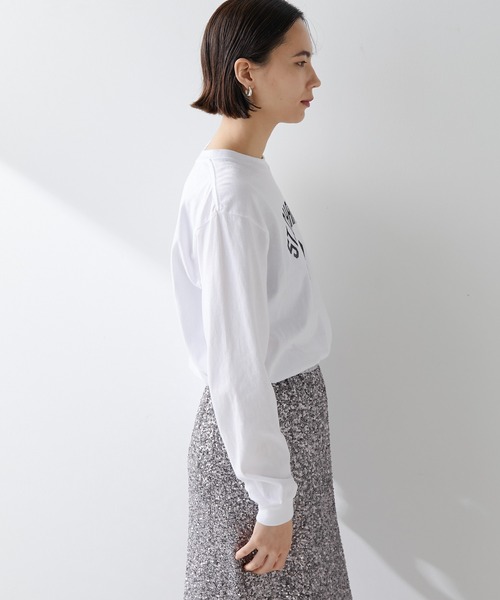 Whim Gazette（ウィムガゼット）の「ナンバーロングTシャツ（Tシャツ/カットソー・レディース・ネイビー/オフホワイト・FREE）」の19枚目の写真