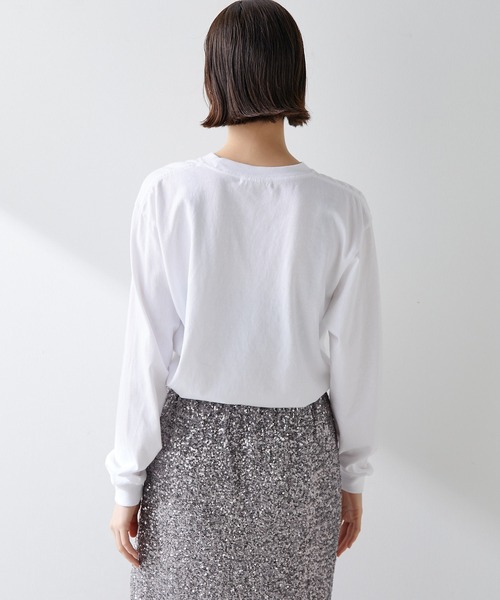 Whim Gazette（ウィムガゼット）の「ナンバーロングTシャツ（Tシャツ/カットソー・レディース・ネイビー/オフホワイト・FREE）」の17枚目の写真