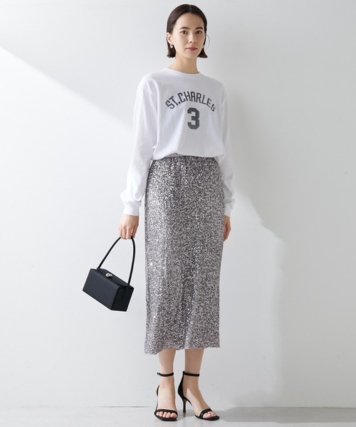 Whim Gazette（ウィムガゼット）の「ナンバーロングTシャツ（Tシャツ/カットソー・レディース・ネイビー/オフホワイト・FREE）」の20枚目の写真