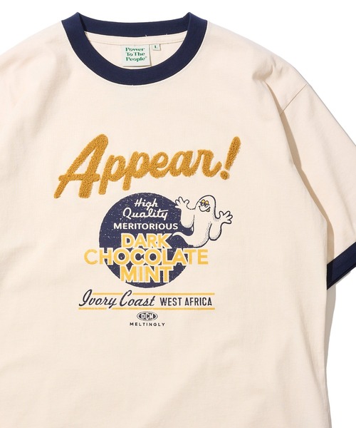 ADPOSION(アドポーション)の「【POWER TO THE PEOPLE】ヴィンテージ風 ゴーストサガラ刺繍 リンガーTシャツ(Tシャツ/カットソー・レディース・ホワイト系1/ホワイト系2/ホワイト系3・MEDIUM/LARGE/X-LARGE)」の3枚目の写真