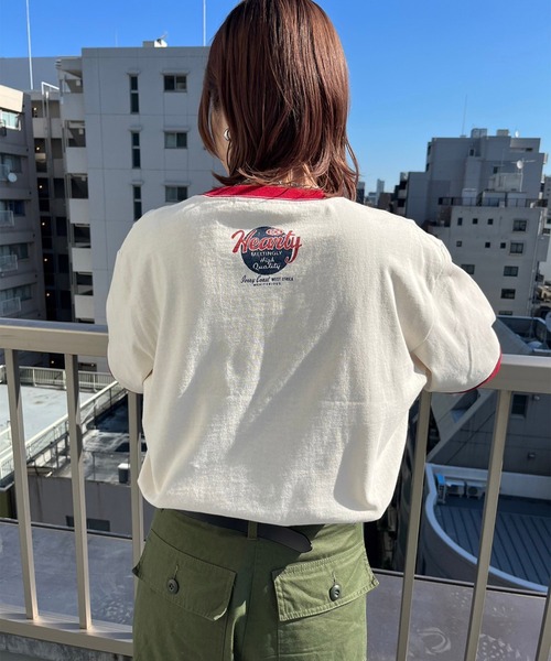 ADPOSION(アドポーション)の「【POWER TO THE PEOPLE】ヴィンテージ風 ゴーストサガラ刺繍 リンガーTシャツ(Tシャツ/カットソー・レディース・ホワイト系1/ホワイト系2/ホワイト系3・MEDIUM/LARGE/X-LARGE)」の5枚目の写真