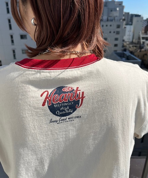 ADPOSION(アドポーション)の「【POWER TO THE PEOPLE】ヴィンテージ風 ゴーストサガラ刺繍 リンガーTシャツ(Tシャツ/カットソー・レディース・ホワイト系1/ホワイト系2/ホワイト系3・MEDIUM/LARGE/X-LARGE)」の4枚目の写真